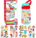 Creative Kids Cocomelon Decorate Your Own Water Bottle BPA Free with 4 Sheets of Stickers - Leak-Proof, Pop-Up Spout Cover - Easy to Grip School or Travel Bottle Gift for Boys & Girls Age 3+ - Image 2