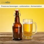 Crutello 16 Ounce Amber Glass Flip Top Beer Bottle for Brewing - Kombucha, Soda, Juice - 12 Pack 16 Oz Glass Bottles with Lids for Fermentation, Storage, Drinking - A Family-Owned American Brand - Image 2