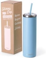 Cupture Stainless Steel Skinny Insulated Tumbler Cup with Lid and Reusable Straw - 16 oz (Powder Blue) - Image 2