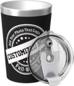 Custom 12oz Tumbler Cups With Lid, Travel Mug Thermal Cup With Straw Personalized Stainless Steel Vacuum Insulated Water Coffee Tumbler With Design Your Own Photo Text Logo For Home Outdoor Use - Image 2