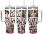 Custom 40oz Personalized Stainless Steel Insulated Travel Coffee Tumbler with Your 12 Photos Text, DIY Picture Car Mug with Lid Straw 1200 ML, Customized Gifts for Home Office Travel (Print in USA) - Image 2