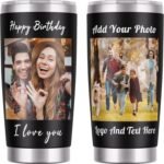 Custom Photo Cups Personalized Picture Coffee Tumbler with Text 20oz Stainless Steel Custom Tumbler Coffee Cup Customized Double Wall Insulated Travel Mug Christmas Birthday Gifts for Women Men - Image 2