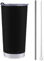 Custom Tumblers with Name,Personalized 20 Oz Coffee Tea Stainless Steel Tumber,Customized Cups with Lid and Straw,Gifts for Birthday Mothers Day for Men Women Black - Image 2