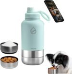 DASAN Dog Water Bottle With Detachable Bowls – Portable Stainless Steel Dog Travel Water Bottle With Food and Water Bowl, Insulated Bottle For Dogs On The Go, Perfect For Walking, Hiking. 32 oz - Image 2