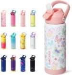 DLOCCOLD Kids Insulated Water Bottle with Leak Proof Straw Lid, Double Wall Vacuum Stainless Steel Water Bottle with Silicone Boot, Reusable Tumbler for Travel, Boys, Girls - Image 2