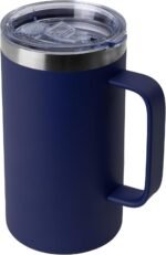 DOMICARE 24oz Mug with Handle and Lid, Stainless Steel Coffee Mug, Reusable Insulated Cup, Travel Mug with Handle, Double Wall Vacuum Coffee Tumbler for Men and Women, Navy, Pack 1 - Image 2