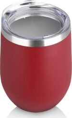 DOMICARE Stainless Steel Wine Tumbler Bulk with Lid, Personalized Insulated Tumblers Set, 12oz Travel Coffee Cups Pack of 1, Red - Image 2
