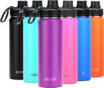 DRINCO Stainless Steel Water Bottle Spout Lid Vacuum Insulated Double Wall Water Bottle Wide Mouth (40oz 32oz 22oz 18oz 14oz) Leak Proof Keep Cold Sport Camping Hiking (22 oz, 22oz Purple) - Image 2
