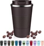 DUBUXW Insulated Coffee Tumblers with Flip Lid 12oz / 17oz, Stainless Steel Travel Coffee Mug Leak Proof, Vacuum Insulated Coffee Mug Reusable Cup, Keeps Cold and Hot for Coffee Tea - Image 2