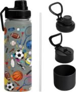 DUUV 18 Oz Water Bottle with Straw Lid, Sports Water Bottle for Boys Girls, Stainless Steel Vacuum Insulated Bottle, Sport Leakproof Tumbler for Gym Travel - Image 2
