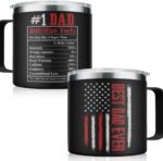 Dad Tumbler 14oz Insulated Coffee Mug with Handle Best Dad Ever Cup Stainless Steel Travel Tumblers Gifts for Birthday Christmas Gift for Daddy Dads Father from Daughter Son - Image 2