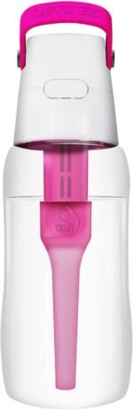 Dafi Filtered Water Bottle with Straw 17 oz -BPA-Free Waterbottle Reusable with Carbon Filter - Leakproof Purifier Flask hypoallergenic mouthpiece, carrying handle - Removes Chlorine Taste – Pink - Image 2