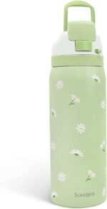 Daisy Insulated Stainless Steel Water Bottle with Straw for Sports and Travel, 32oz Gifts for Women Girls Friends Teens Birthday Christmas (Green) - Image 2