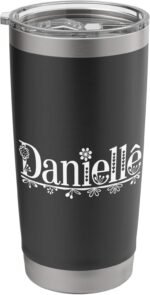 Danielle Name Custom Flower Personalized Botanical Women Mom Stainless Steel Insulated Tumbler - Image 2