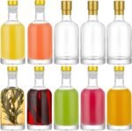 Danmu 10 Pack Glass Bottles with Lids 3 oz Airtight Leakproof,Thick Base100ml Glass Bottles with Cork for Hot Sauce,Wine,Kombucha,Mead,Syrup,Vanilla Extract,Soda,Shrink Capsules Included - Image 2