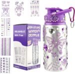 Decorate Your Own Water Bottle for Girls Crafts for Kids Ages 4-8 Gifts for 8 Year Old Girl 4-6-8-12 Year Old Girl Birthday Valentines Easter Arts and Crafts for Kid Graduation Gift Ideas, Purple - Image 2