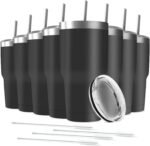 Deitybless 30oz Tumbler Vacuum Insulated Travel Mug with Lids, Stainless Steel Double Wall Bulk Cup for Home, Office, Outdoor Suitable for Vehicle Cup Holders(Set of 8, Black) - Image 2