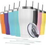 Deitybless 8 Pack 30oz Stainless Steel Tumblers Bulk Reusable Travel Mugs with Lid, Double Wall Powder Coated Coffe Cup for Home, Office, Outdoor Suitable for Vehicle Cup Holders - Image 2