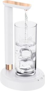 Desktop Water Dispenser Pump for 5 Gallon Bottle, SPOVEN 5 Gallon Water Jug Dispenser with Adjustable Height Design, Portable Type-C Charging Table Bedside Water Pump for Home(White) - Image 2