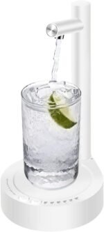 Desktop Water Dispenser for 5 Gallon Bottle, PLUZZ Portable Small Electric Water Pump for 5 Gallon Jug for Home, Office, Camping, Outdoor, Easy & Useful White Rechargeable Countertop Water Pump - Image 2