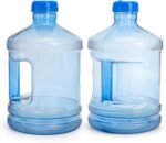 Dicunoy 2 PCS 1 Gallon Water Jug, Plastic Gallon Water Bottle with Handle, Sturdy Round Reusable Water Jug for Gym, Sports, Office, Camping, Outdoor, Refrigerator - Image 2
