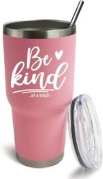 Dimyze 30 oz Tumbler Be Kind Of A Bitch Tumbler Pink Tumblers Personalized Tumbler with Lid and Straw Insulated Tumblers Stainless Steel Tumbler - Image 2