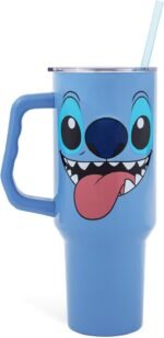 Disney Lilo & Stitch Face Stainless Steel Travel Tumbler With Handle, Leak-Resistant Lid, and Reusable Straw | Holds 40 Ounces - Image 2