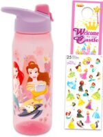 Disney Princess Water Bottle Bundle - School Supplies Set with 20 Oz Drinking Cup Featuring Ariel, Belle, Rapunzel Plus Stickers, More Princess Reusable Water Bottle Set - Image 2