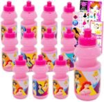 Disney Princess Water Bottle Set - 12 Piece Bundle of 11 Oz Bottles with Pull Top Lids, Stickers, Tattoos | Bulk Set for School, Activities and Travel - Image 2