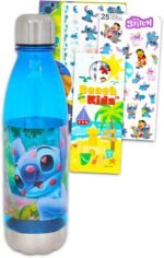 Disney Stitch Water Bottle for Girls - Bundle with Stitch and Angel Reusable Water Bottle for Home, School, Sports Plus Stickers, More | Lilo and Stitch Water Bottle for Kids - Image 2