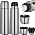 Domensi 2 Pcs Stainless Steel Thermal Bottle 17 oz/ 500 ml Hot Water Flask Coffee Travel Mugs with Cup Cafe Sealed Vacuum Insulated Bottles for Hot Drinks - Image 2