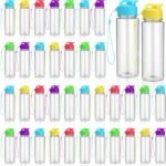 Domensi 50 Pieces Plastic Water Bottle Bulk 17 oz Sports Adults Reusable Large Water Bottles with Leak Proof Flip Top for Adults Fitness(Mixed Color) - Image 2