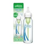 Dr. Brown's Anti-Colic Options+ Narrow Glass Baby Bottle with Level 1 Slow Flow Nipple, BPA-Free, 8 oz/250 mL, 1-Pack - Image 2