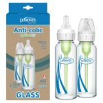 Dr. Brown's Anti-Colic Options+ Narrow Glass Baby Bottle with Level 1 Slow Flow Nipple, BPA-Free, 8 oz/250 mL, 2-Pack - Image 2