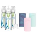 Dr. Brown's Anti-Colic Options+ Narrow Glass Baby Bottles with Silicone Sleeves, Glow, Mint, Pink, BPA-Free, 8 oz/250 mL, 0m+, 3-Pack - Image 2