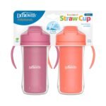 Dr. Brown's Milestones Insulated Sippy Cup with Straw and Handles, Spill-Proof Tumbler with Lid, Pink/Coral, 10 oz/300 mL, BPA-Free, 12m+, 2-Pack - Image 2