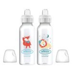 Dr. Brown's Milestones Narrow Sippy Bottle, 100% Silicone Soft Sippy Spout, 8oz/250mL, 6m+, Fox & Lion, 2 Pack - Image 2