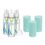 Dr. Brown's Natural Flow Anti-Colic Options+ Narrow Glass Baby Bottles 8 oz/250 mL, with Level 1 Slow Flow Nipple, 3 Pack 0m+ with Mint 100% Silicone Sleeves, BPA-Free - Image 2