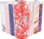 Drinco - 20 oz Stainless Steel Tumbler | Double Walled Vacuum Insulated Mug With Lid, 2 Straws, For Hot & Cold Drinks (20oz Peony Floral) - Image 2