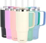 Drinco 40oz 30 oz Tumbler with Handle, Straw Lid, Insulated Stainless Steel Travel Mug Water Bottle Ice Coffee Cup For Cold and Hot, BigSur (30oz Oatmilk) - Image 2