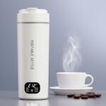 Dual Voltage Portable Electric Kettle Travel Hot Water for Tea, Coffee, 6 Temperature Controls and LCD Display, 316 Stainless Steel and 450ml, Auto Shut Off & Boil Dry Protection - Image 2