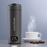 Dual Voltage Portable Electric Kettle Travel Hot Water for Tea,Coffee, 6 Temperature Controls and LCD Display, 316 Stainless Steel and Large Capacity 450ml, Auto Shut Off&Boil Dry Protection - Image 2