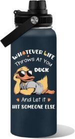 Duck Water Bottle 32oz, Funy Duck Stainless Steel Tumbler With Lid, Double Wall Vacuum Insulated Ducks Coffee Travel Cup, Christmas Birthday Gift for Ducks Lover - Image 2
