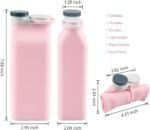 E-Senior Collapsible Water Bottle BPA Free - 20 oz Foldable Water Bottle for Travel Sports Bottles with Triple Leak Proof Lightweight (Pink) - Image 2