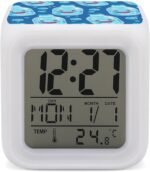 ERSTSNCK Water Bottle Pattern Night Light Alarm Clock LED Display Alarms for Bedroom Smart Digital Alarm Clock Wtih 7 Colorful Ambient Lights Sleep Timer for Heavy Sleepers Simple Operation - Image 2