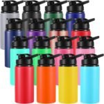Eaasty 16 Pcs 17 oz Aluminum Water Bottle Bulk Multicolor Reusable Sports Bottle with Snap Lids Multipack Vacuum Water Flask for Travel Camping, Picnics, Gym, Hiking, Cycling, Fishing - Image 2