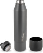 EcoVessel Stainless Steel Bottle with Removable Cup, Vacuum Insulated Thermos for Hot and Cold Drinks, with Folding Handle for Travel and Camping, 25oz (Gray) - Image 2