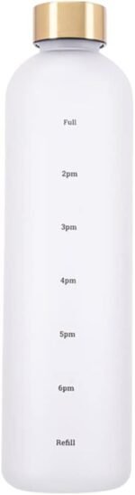 Eforcase Plastic Water Bottle 32 Oz, Slim Water Bottle with Time Marker, 1 Liter Large Capacity Time Marked Cute Water Bottles for Women Men Fitness,Office and Outdoor Sports - Image 2
