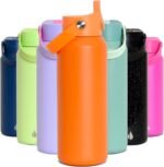 Elemental 40oz Insulated Water Bottle with Straw - 100% Leak-Proof Stainless Steel Core Water Bottles for Travel, Sports and Gym - Double Wall Insulation & BPA Free - Orange - Image 2