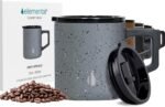 Elemental Insulated Coffee Mug - Triple-Wall Stainless Steel Summit Travel Cup for Hot and Cold Drinks - Thermal Coffee Mug with Lid and Handle for Camping, Office & Travel 12oz - Grey Speckle - Image 2
